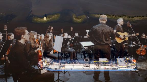 image singer with youth orchestra