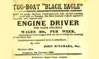 View a vintage Drogheda Port employment poster titled 'Engine Driver'